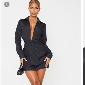 NWT Pretty Little Thing Plunging Shirt Dress